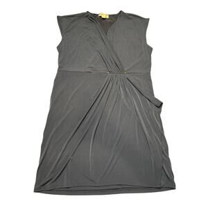 Michael Michael Kors Navy Blue Draped Faux Wrap Sheath Dress XL